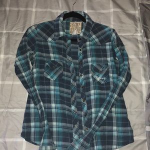 Blue/ Torques Button Up